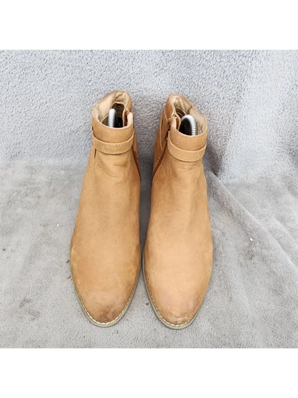 Vionic Shoes Womens Size 10 Brown Leather Upton Side Zip Ankle Boots *Read*